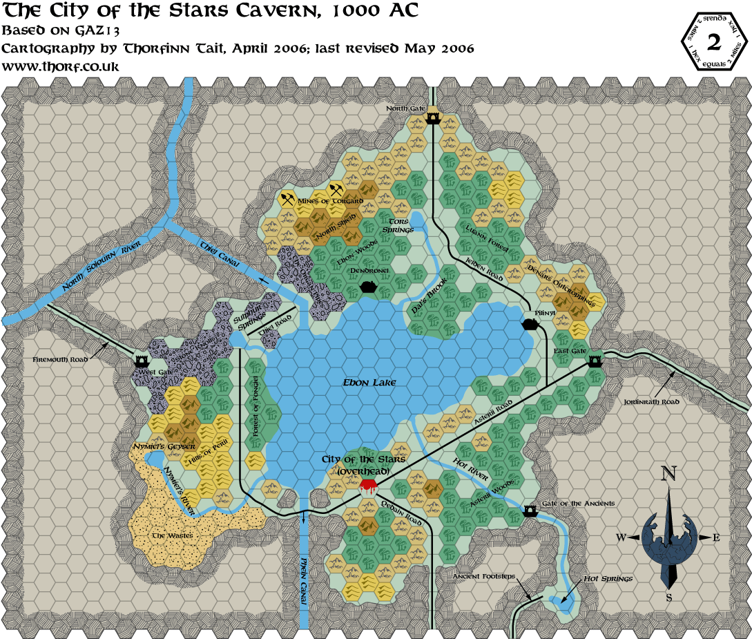City of the Stars, 2 miles per hex, May 2006