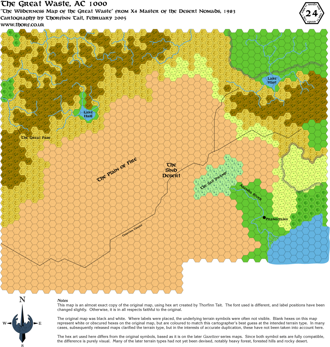 X4 Great Waste, 24 miles per hex, Mar 2005