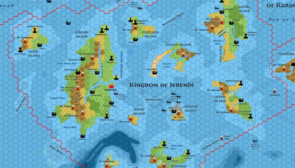 Ierendi, 8 miles per hex