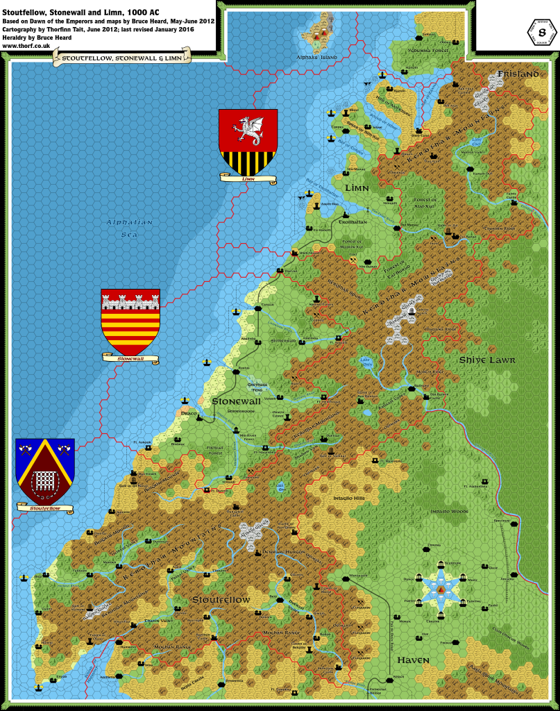 Stoutfellow, Stonewall and Limn, 8 miles per hex