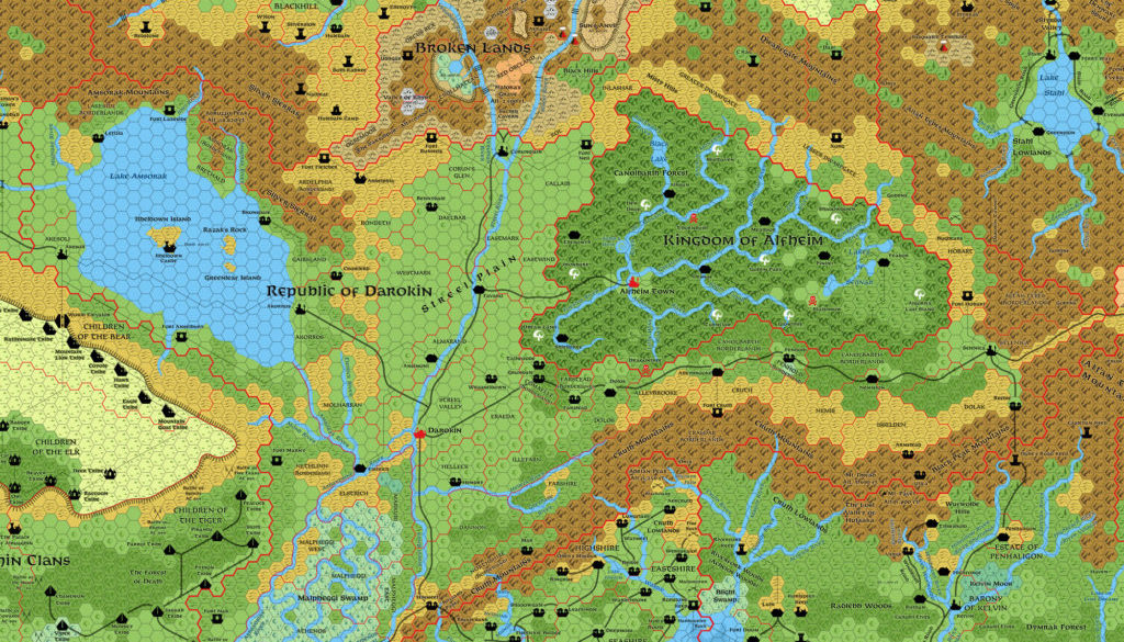 Darokin, 8 miles per hex