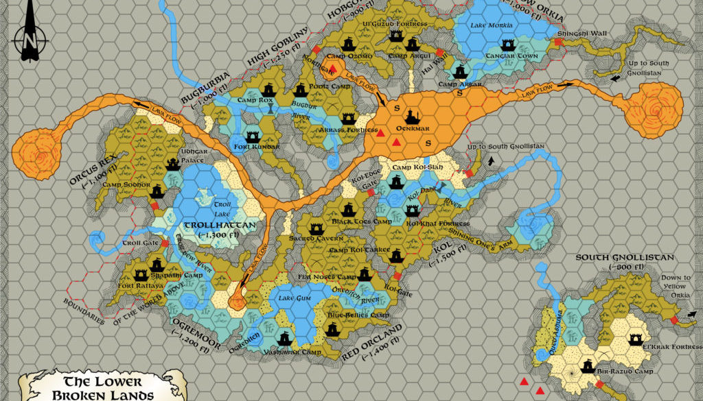 Lower Broken Lands, 8 miles per hex