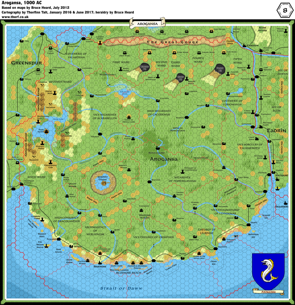 Alphatian Kingdom of Arogansa, 8 miles per hex