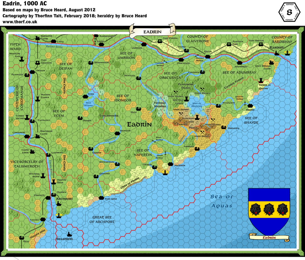 Eadrin, 8 miles per hex