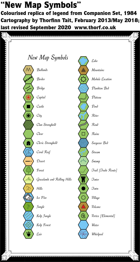 Colourised replica of the Companion Set's legend