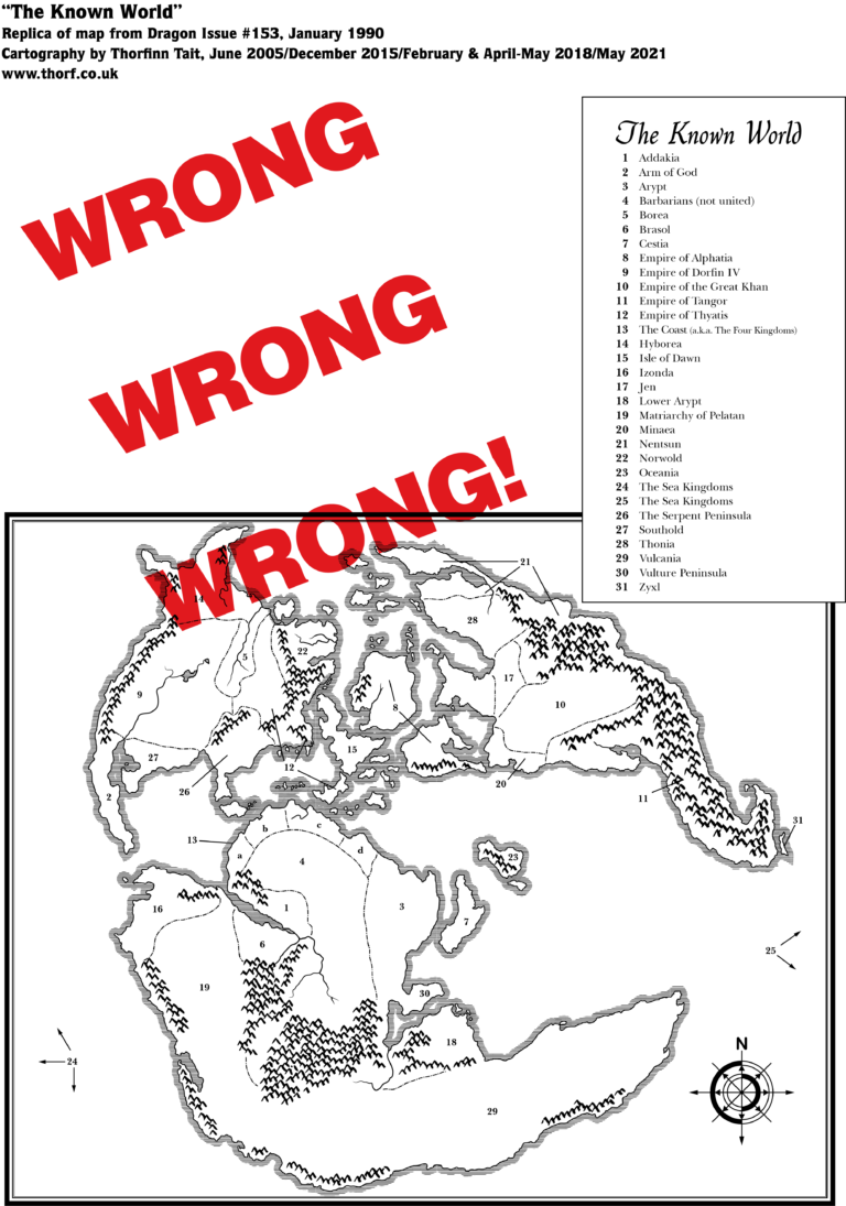 Replica of Dragon 153 map of the Outer World