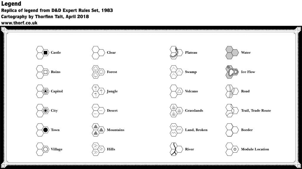 Replica of the Expert Rules Set (1983)'s legend