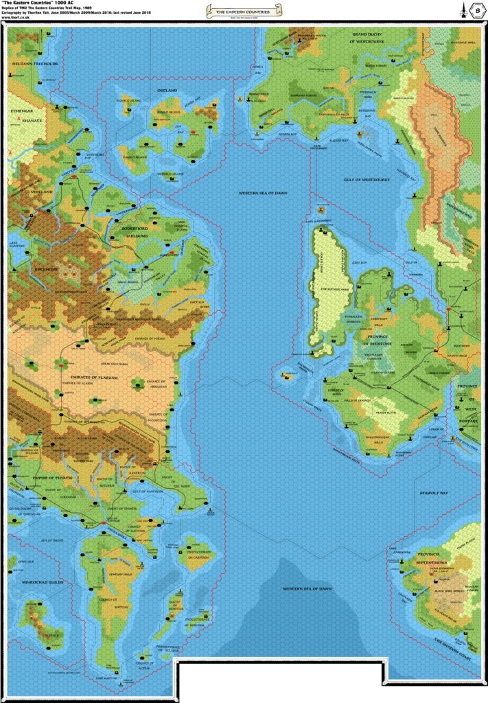 Replica of TM2 The Eastern Countries, 8 miles per hex