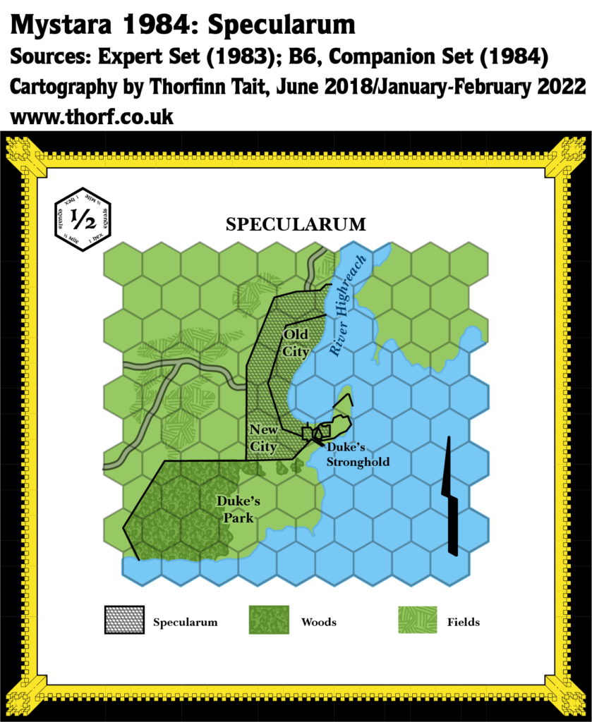 Specularum, 0.5 miles per hex (1984)