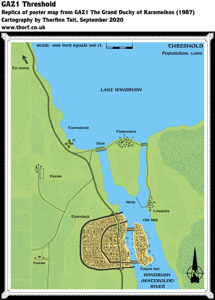 Replica of GAZ1’s Threshold town map