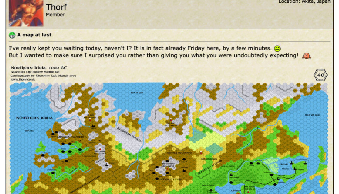 Thorf's Secret Project: Stage One — A recreation of the Wizards of the Coast Mystara Message Board thread that started the Atlas of Mystara project, with restored links and images.
