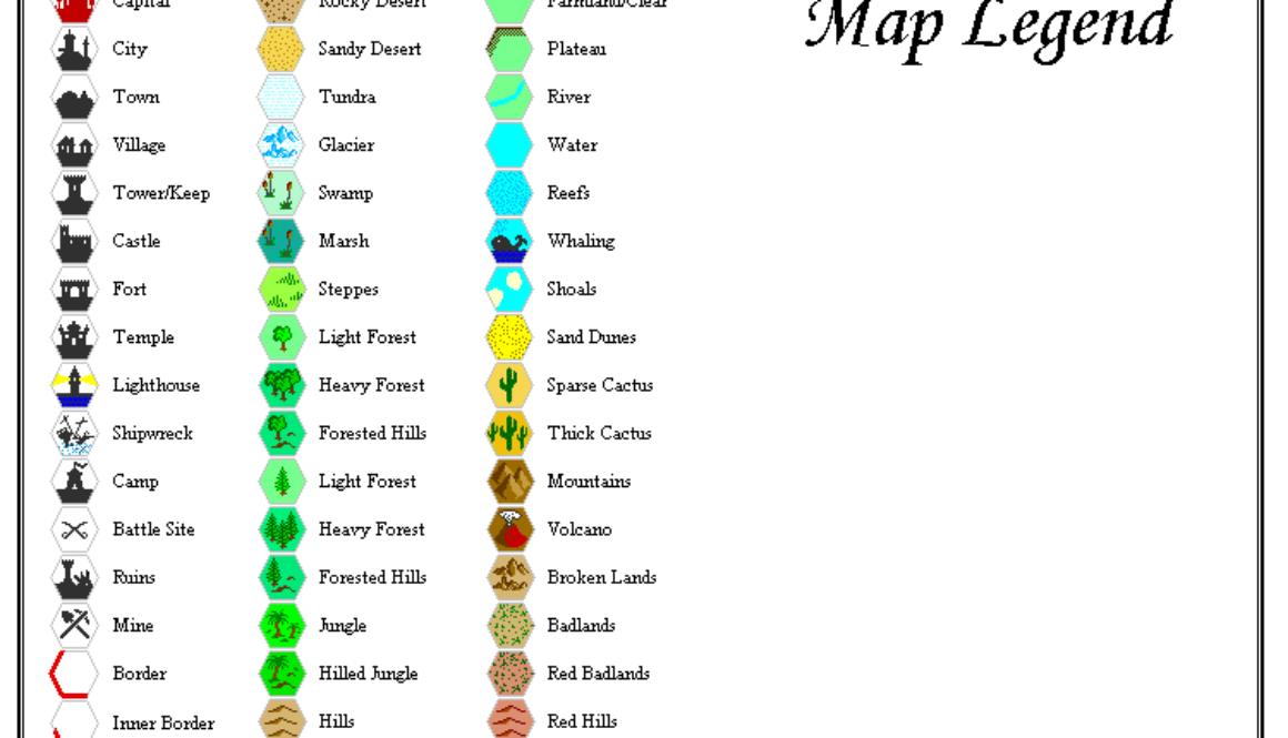 Map Legend by Adamantyr, February 2000