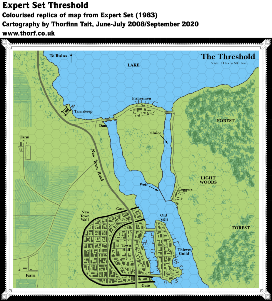 Replica of Expert (1983)’s Threshold town map