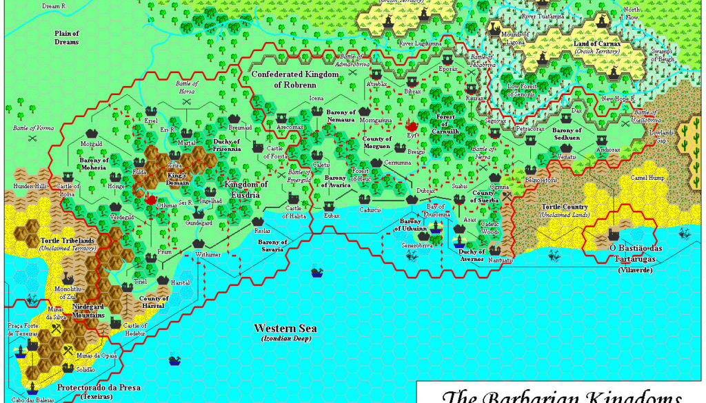 The Barbarian Kingdoms, 8 miles per hex by Adamantyr, February 2000