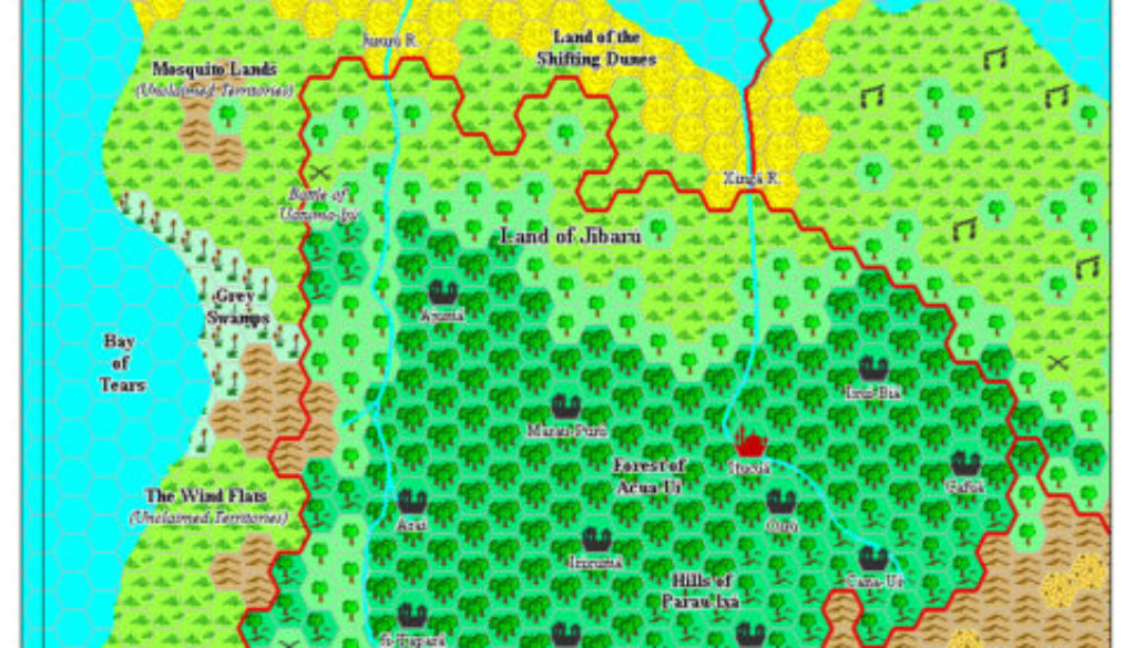 Jibarú and Nimmur, 8 miles per hex by Adamantyr, February 2000