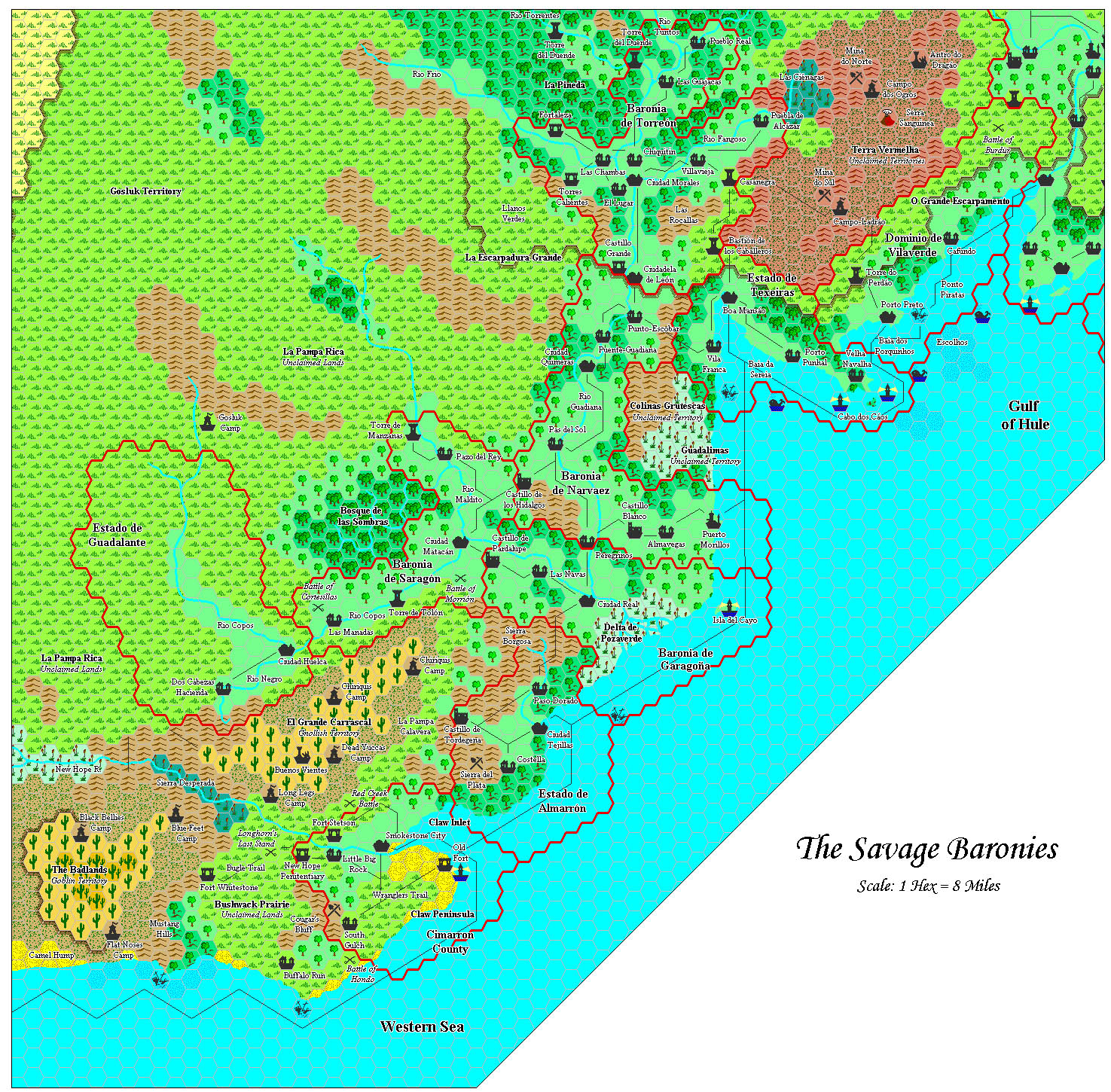 Savage Baronies, 8 miles per hex by Adamantyr, February 2000