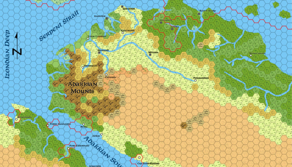 Standardised replica of Geoff Gander’s Davania: Adakkian Sound, 72 miles per hex