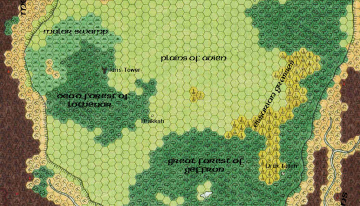 Denagoth, 8 miles per hex, by Geoff Gander, December 1997