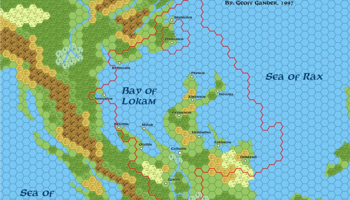 Standardised replica of Geoff Gander’s Selhomarr, 40 miles per hex