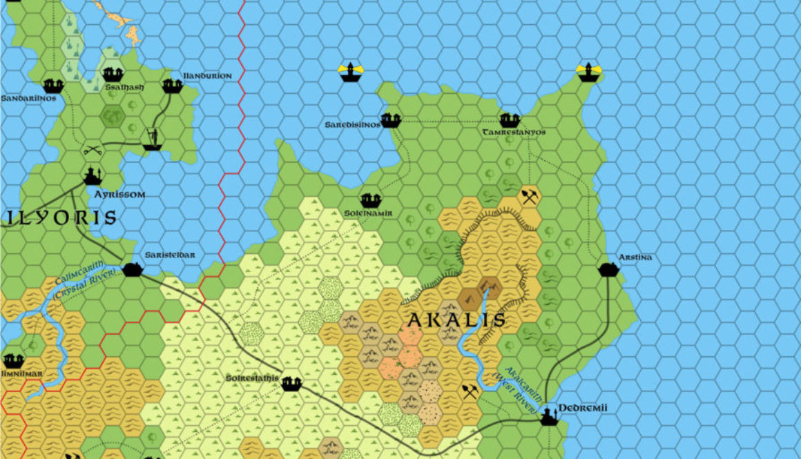 Replica of Geoff Gander’s Akalis, 8 miles per hex, March 2021
