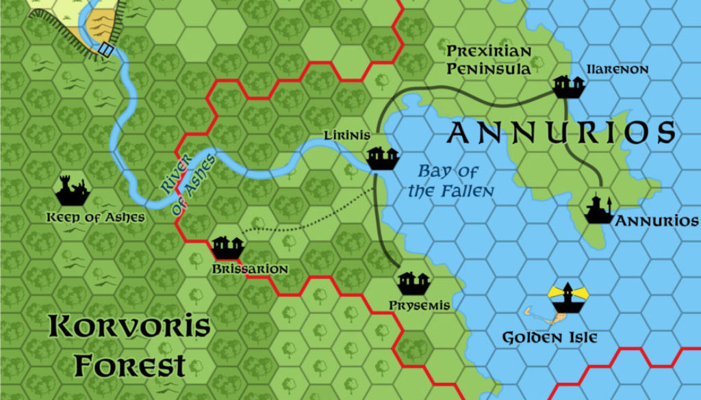 Replica of Geoff Gander’s Annurios, 8 miles per hex, March 2021