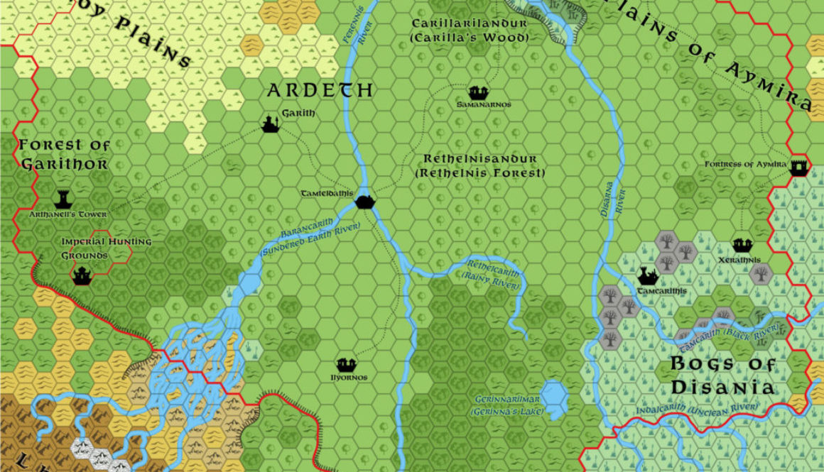 Replica of Geoff Gander’s Ardeth, 8 miles per hex, March 2021
