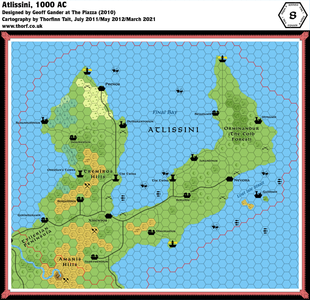 Replica of Geoff Gander’s Atlissini, 8 miles per hex, March 2021