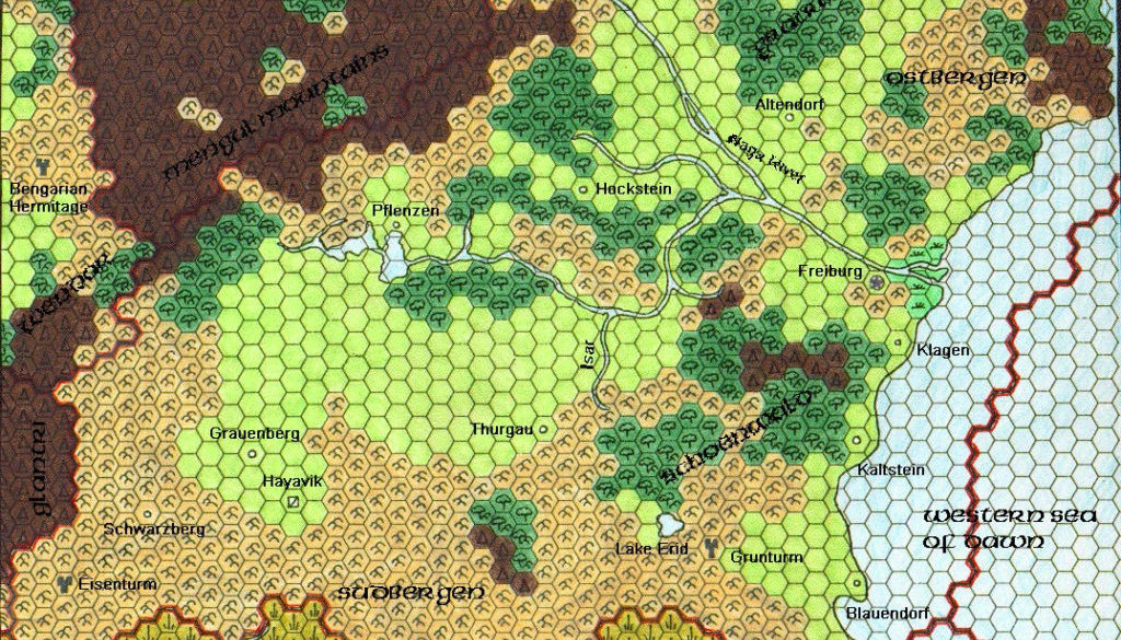 Heldann, 8 miles per hex, by Geoff Gander, 1998