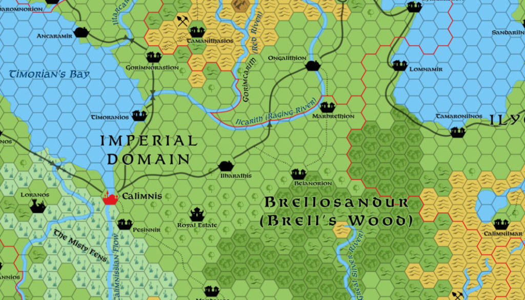 Replica of Geoff Gander’s Imperial Domain, 8 miles per hex, March 2021