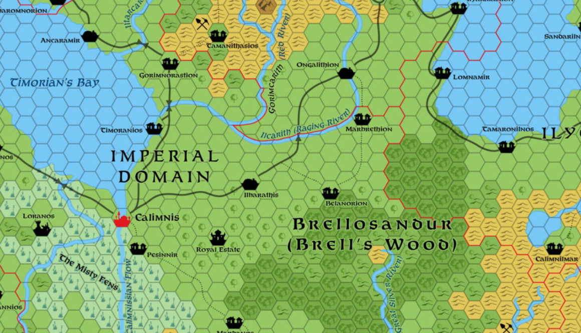 Replica of Geoff Gander’s Imperial Domain, 8 miles per hex, March 2021