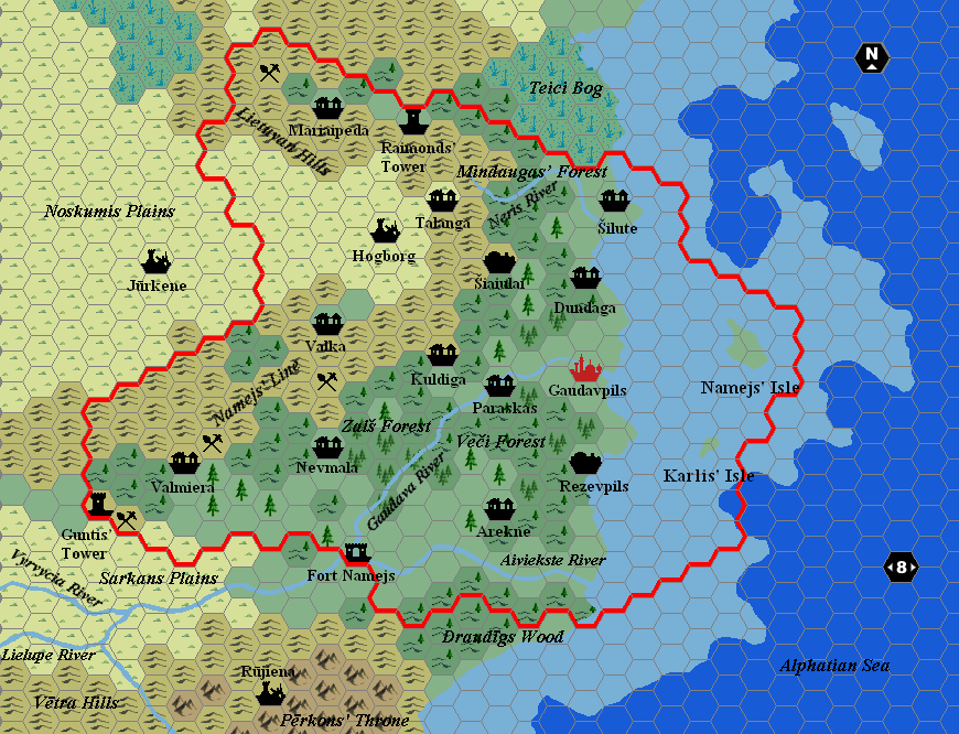 Littonia, 8 miles per hex, by Geoff Gander, January 2007