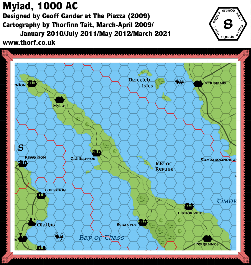 Replica of Geoff Gander’s Myiad, 8 miles per hex, March 2021