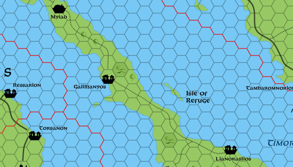 Replica of Geoff Gander’s Myiad, 8 miles per hex, March 2021