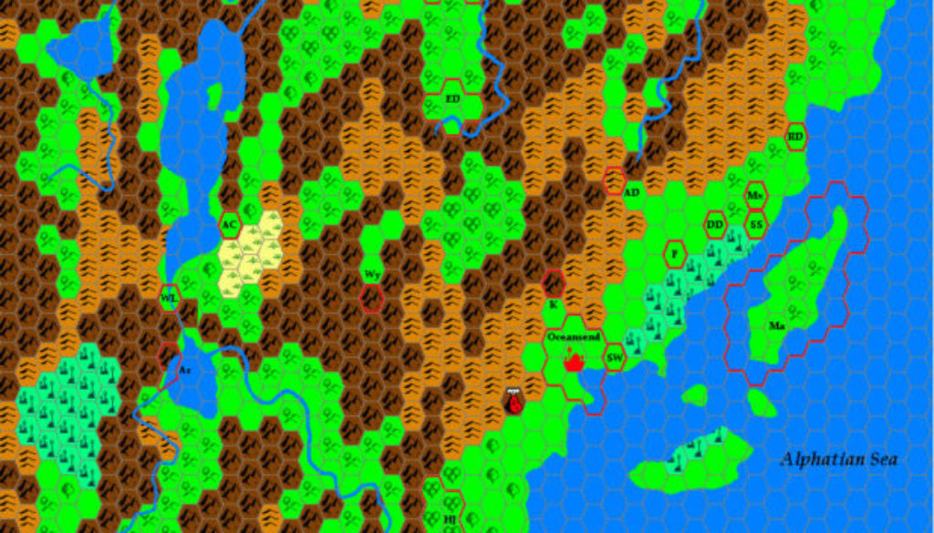 Norwold, 1015 AC, 24 miles per hex, by Geoff Gander, December 1999