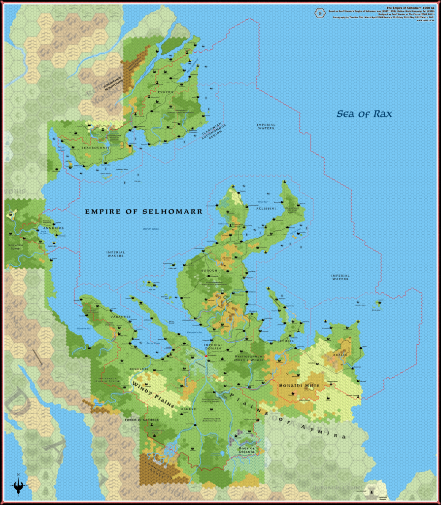 Replica of Geoff Gander’s Selhomarr, 8 miles per hex, March 2021