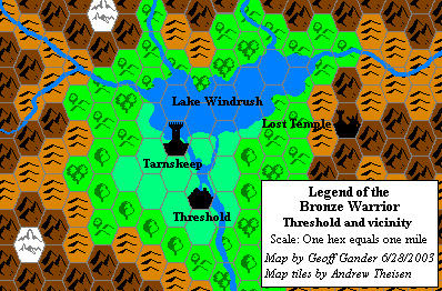 Threshold and vicinity, 1019 AC, 1 mile per hex, by Geoff Gander, June 2003