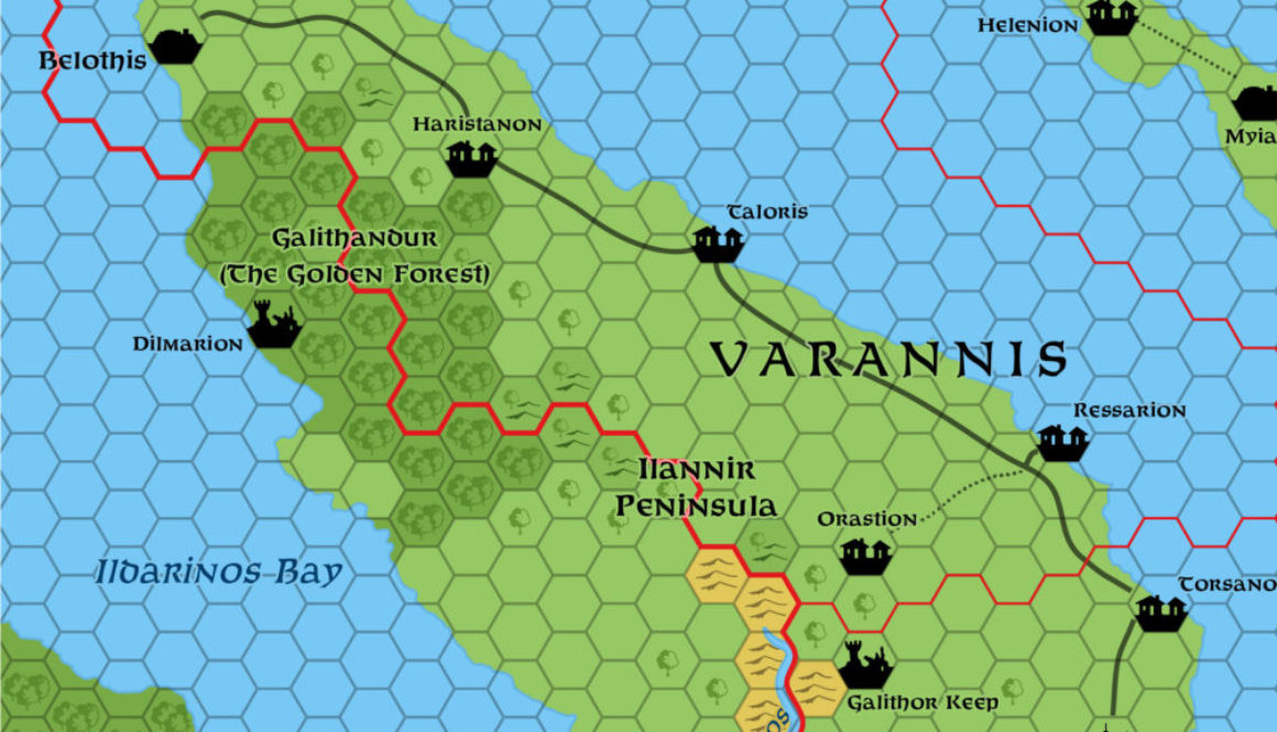 Replica of Geoff Gander’s Varannis, 8 miles per hex, March 2021