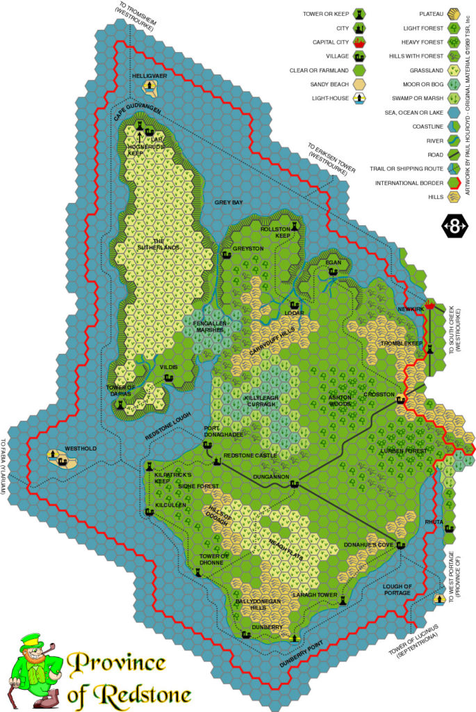 Redstone, 8 miles per hex, by Paul Holroyd, September 1999