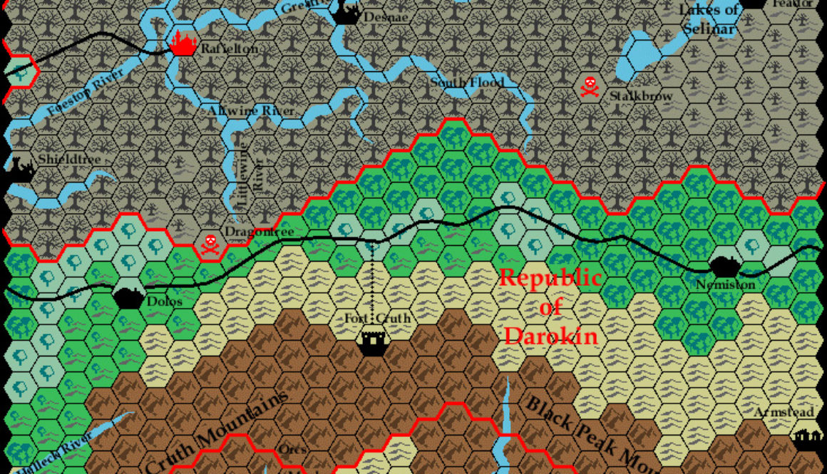 Known World Grid S1E1, 8 miles per hex by Ricardo Matheus, October 2002