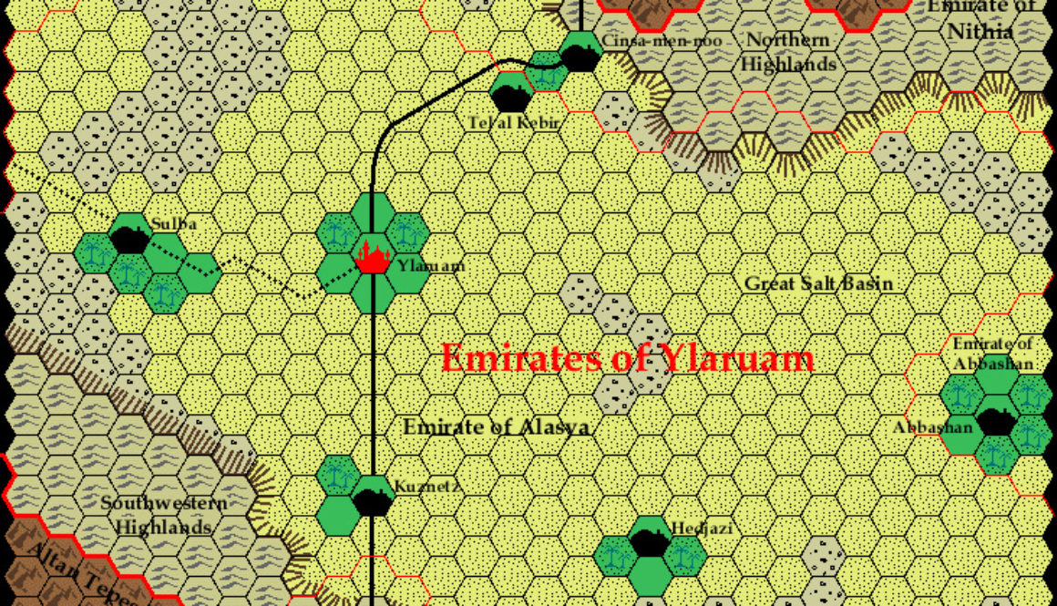 Known World Grid S1E3, 8 miles per hex by Ricardo Matheus, October 2000