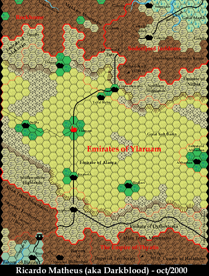 Known World Grid S1E3, 8 miles per hex by Ricardo Matheus, October 2000