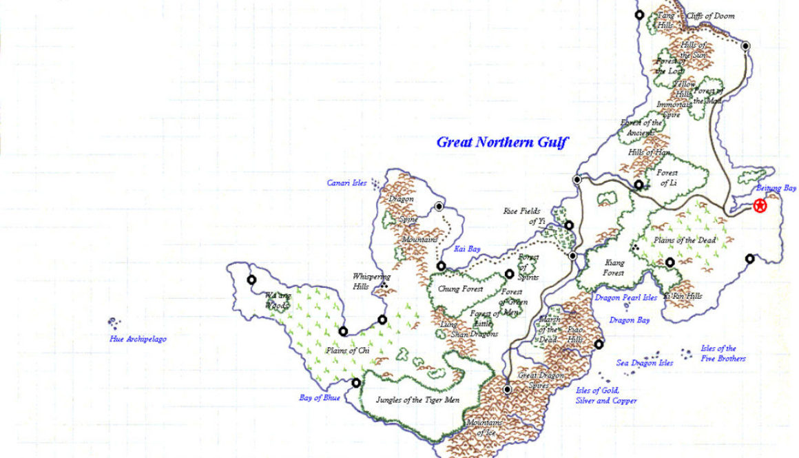 Geographical map of Ochalea, by James Mishler, September 1998