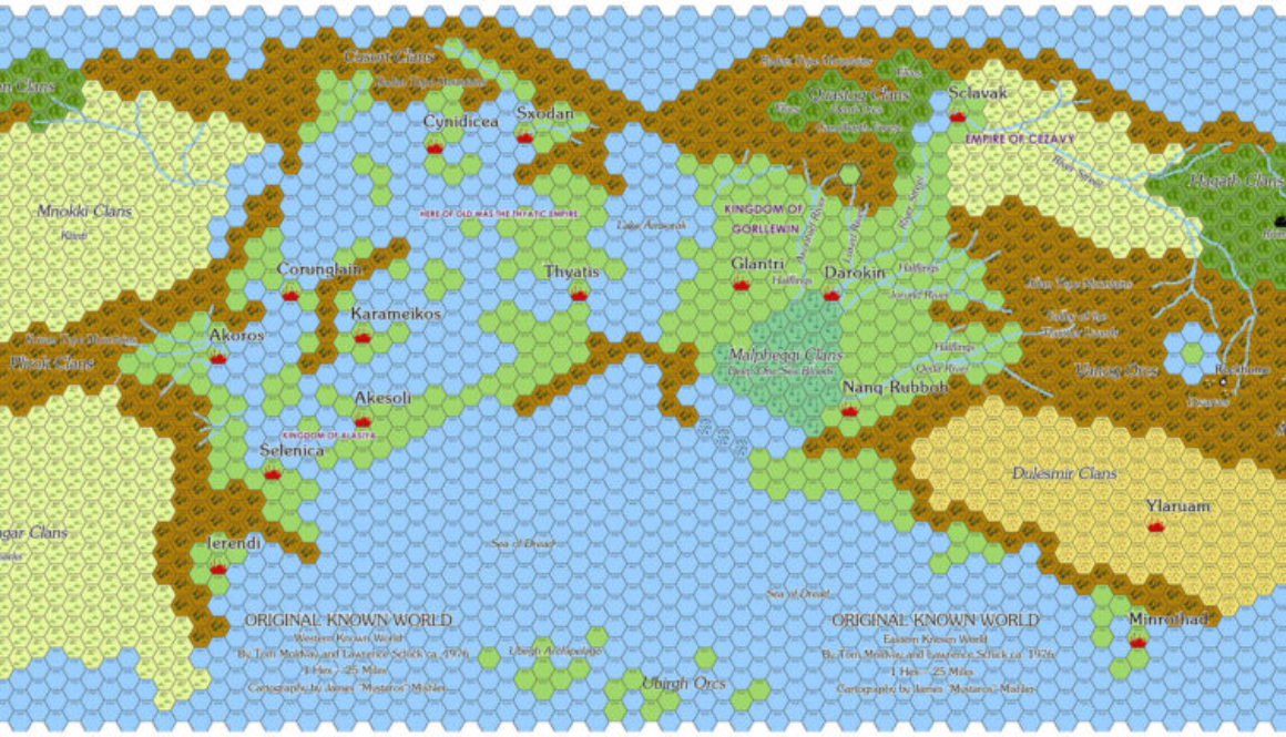 James Mishler’s combined replica of Tom Moldvay and Lawrence Schick’s Original Known World, March 2015