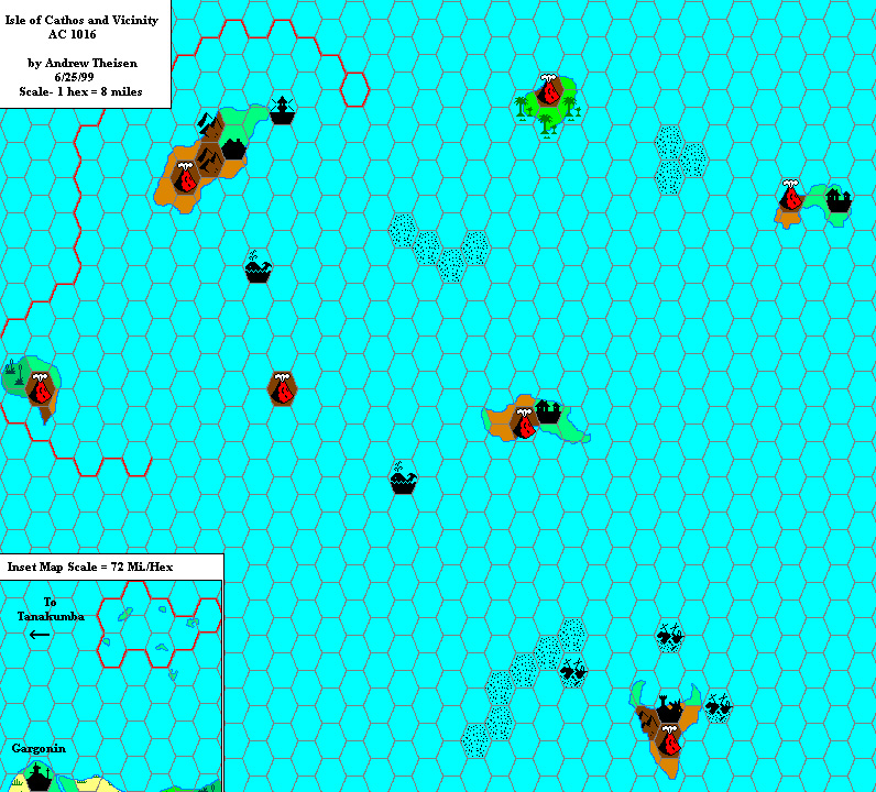 Cathos and Vicinity (option 1) 1016 AC, 8 miles per hex by Andrew Theisen, June 1999