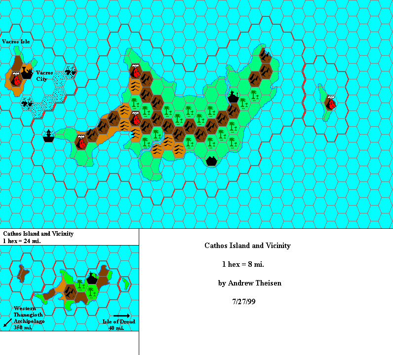 Cathos and Vicinity (option 2), 8 miles per hex by Andrew Theisen, July 1999