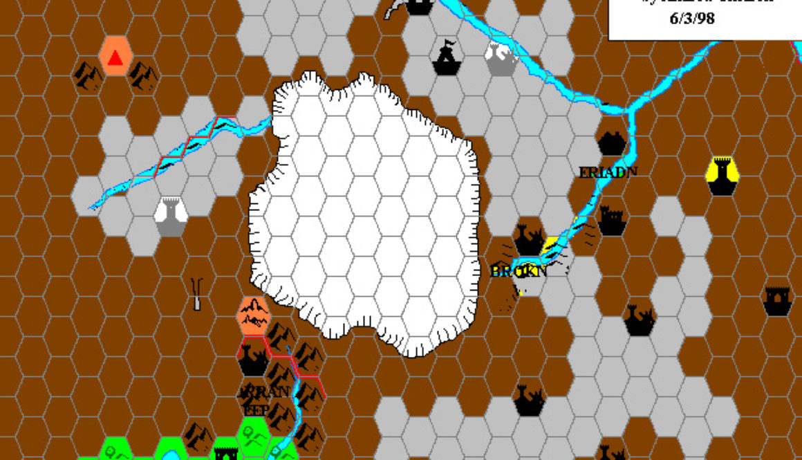 Great Crater Region Sublevel 1, 8 miles per hex by Andrew Theisen, June 1998