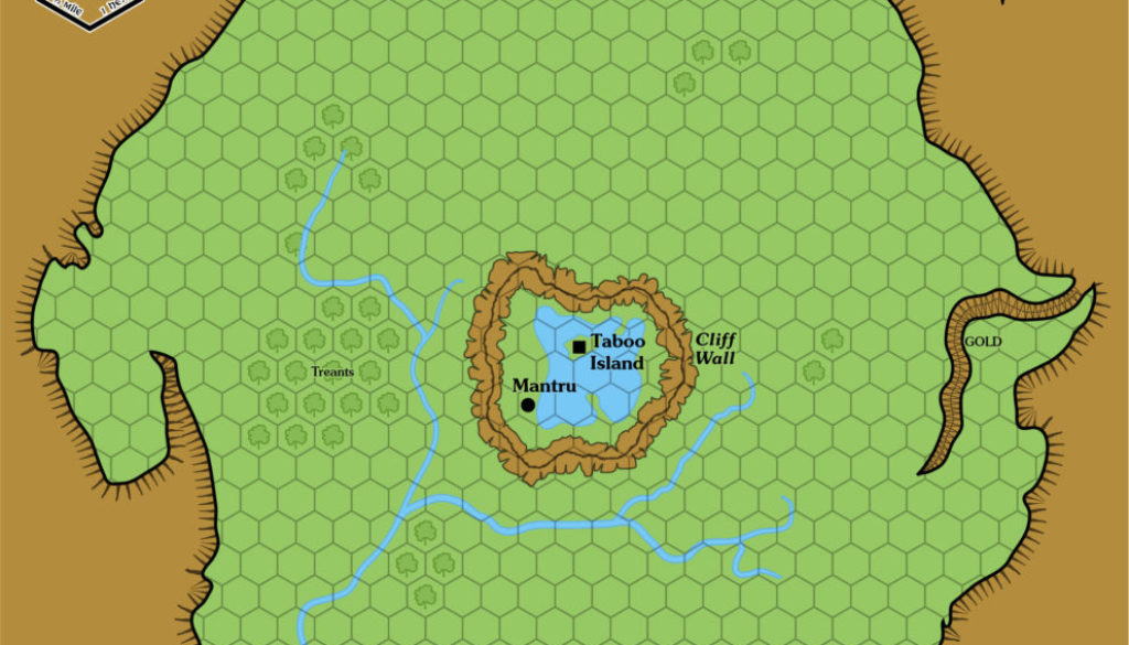 Isle of Dread Central Plateau, 0.5 miles per hex (1981)