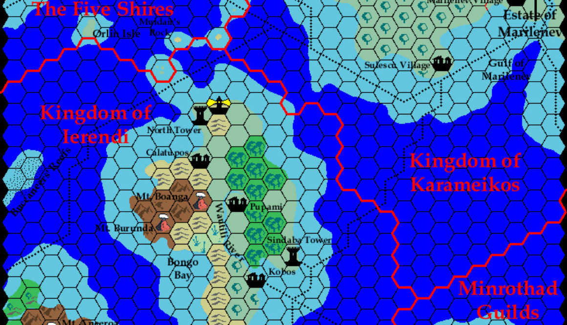 Known World Grid S2E1, 8 miles per hex by Ricardo Matheus, October 2002