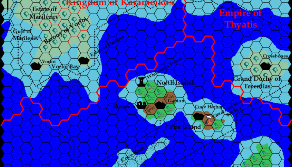 Known World Grid S2E2, 8 miles per hex by Ricardo Matheus, July 2001