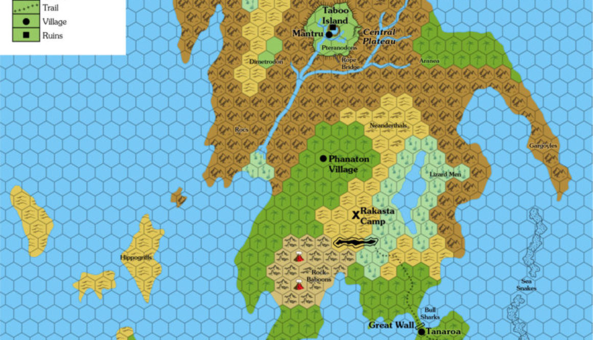 The Isle of Dread, 4 miles per hex (1981)